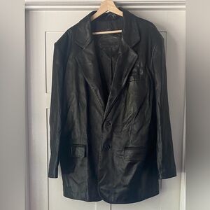 Roundtree and Yorke Men's Black Leather Jacket